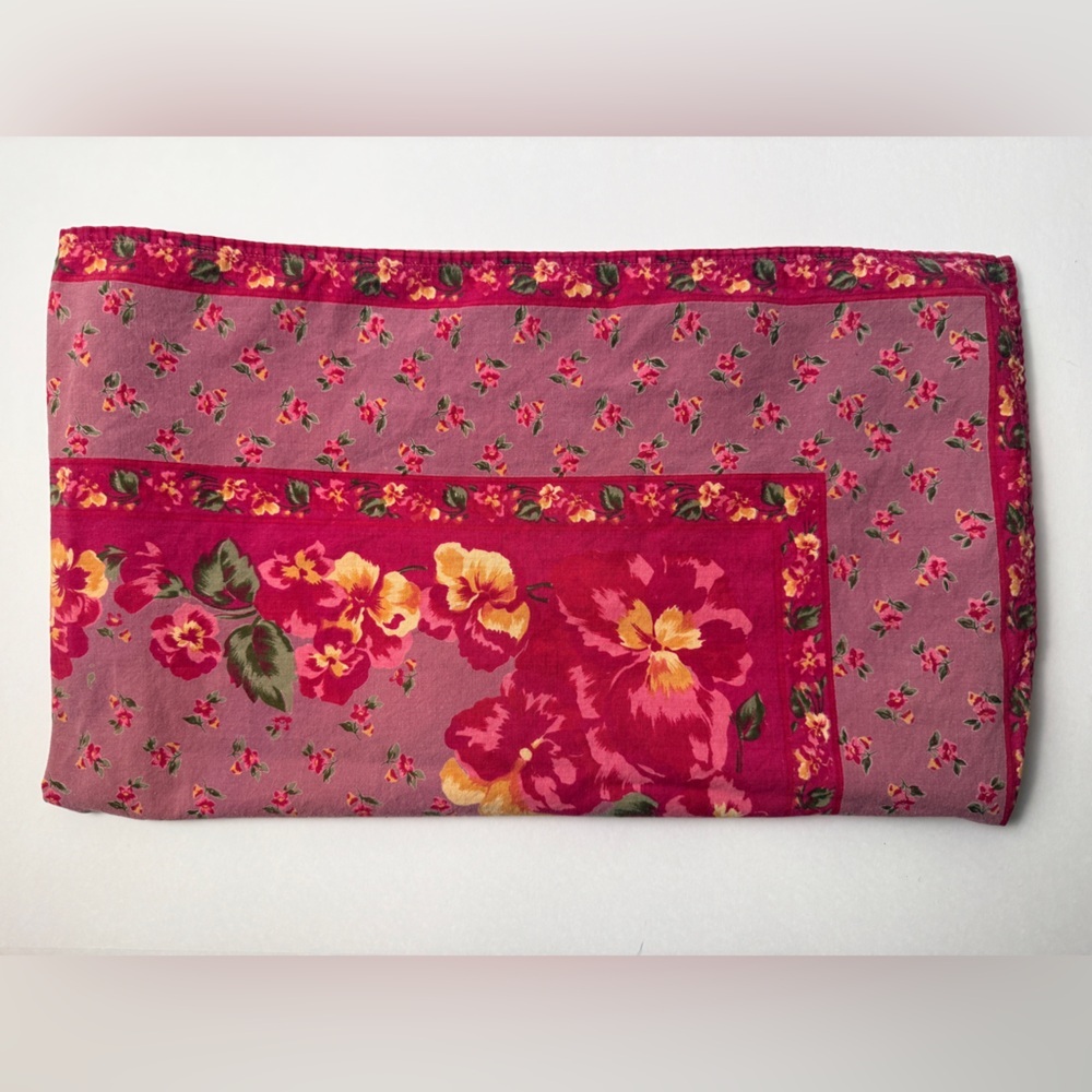 April Cornell 1990's Red Floral 4.75X44 inches FLAWS See Photos